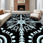 Sky Blue Snow Flake Mandala Rug