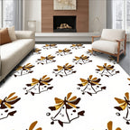 Gold Amber Festive Bell Repeating Pattern Rug