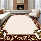 Crimson and Gold Cat Corner Frame Rug