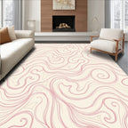 Delicate Pink Swirl Abstract Organic Rug