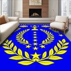 Golden Laurel Star Emblem Rug