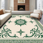 Emerald Green Floral Sunburst Medallion Rug