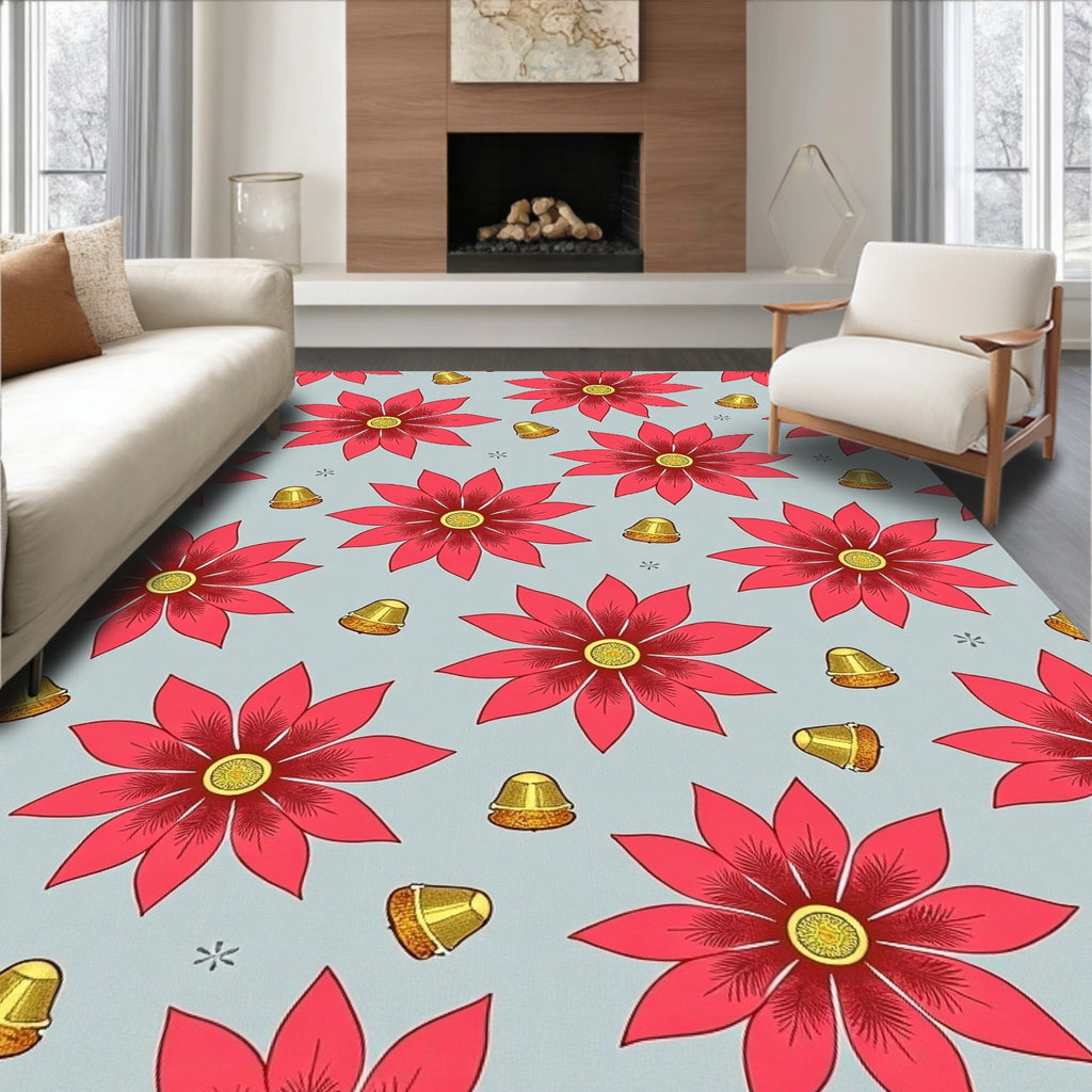 Crimson Floral Thimble Repeat Rug