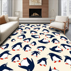 Playful Penguin Family Scene Rug
