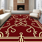 Deep Red Cream Symmetry Medallion Rug