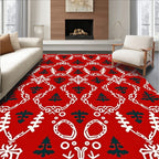 Festive Red Tree Vintage Lace Rug