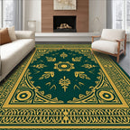 Emerald Gold Ornamental Floral Rug