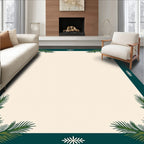 Emerald Green Pine Branch Border Rug