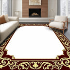 Crimson Gold Scrollwork Border Rug