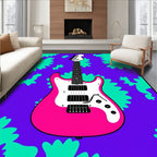 Electric Pink Guitar Psychedelic Bloom Rug