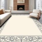 Art Nouveau Ivory Floral Border Rug