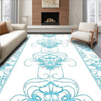 Aqua Nouveau Floral Pillar Rug