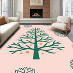 Green Christmas Tree with Gold Orbs Rug