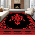Crimson Royal Emblem Elaborate Border Rug
