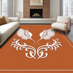 Terracotta Winged Swan Swirl Rug