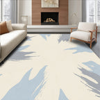 Soft Blue Gray Brushstrokes Abstract Rug