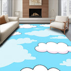 Whimsical Blue Sky Cloudscape Rug