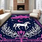 Fantasy Unicorn Night Sky Cloud Rug