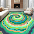 Vibrant Swirling Psychedelic Agate Rug