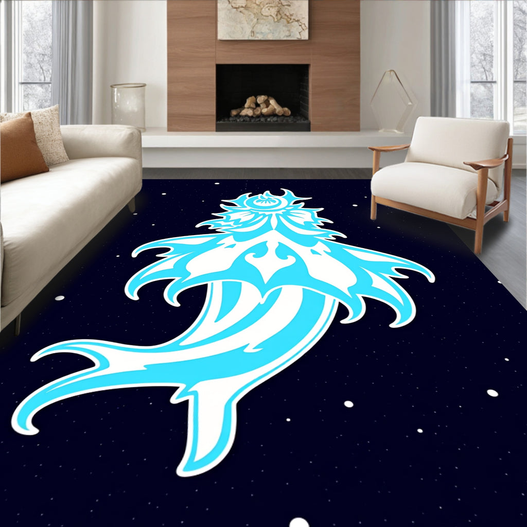 Celestial Blue Starry Night Creature Rug