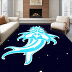 Celestial Blue Starry Night Creature Rug