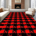 Crimson Black Textured Buffalo Check Rug