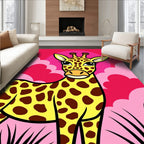 Playful Giraffe With Pink Sky Rug