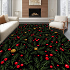 Black Pine Berry Jingle Bell Foliage Rug