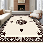 Ornate Dark Brown Center Medallion Rug