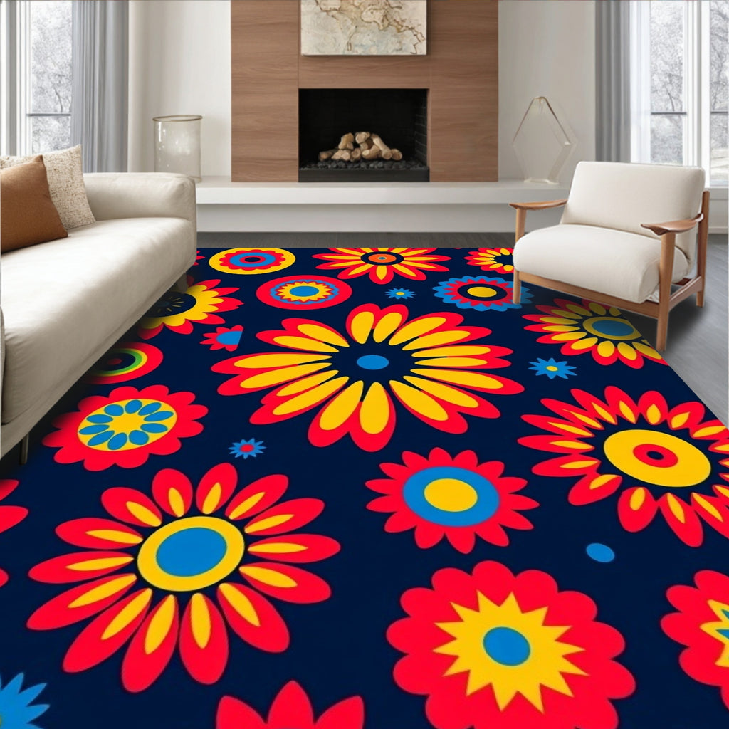 Retro Pop Floral Burst Rug