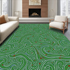 Verdant Swirls With Red Berry Accents Rug