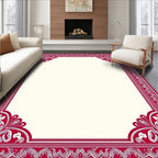 Crimson Classic Ornamental Corner Scroll Rug