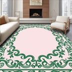 Emerald Vine Scroll Border Rug