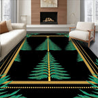 Green Pine Trees Gold Border Rug
