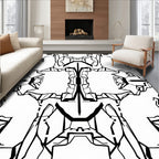 Black and White Geometric Armor Design Rug