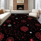 Crimson Snowflake Constellation Medley Rug