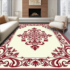 Crimson Floral Baroque Medallion Rug