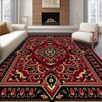 Deep Red Floral Medallion Kaleidoscope Rug