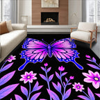 Vibrant Butterfly Bloom Garden Rug