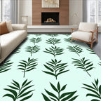 Deep Green Leafy Tropical Spread Rug