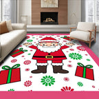 Merry Santa Claus Red Green Gifts Rug