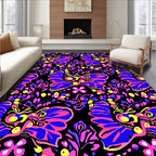 Vibrant Butterfly Garden Floral Medallion Rug