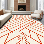 Coral Red Intersecting Lines Rug