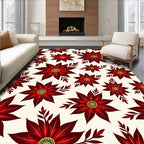 Crimson Petal Floral Arrangement Rug