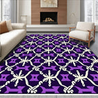 Deep Violet Star Hexagon Lattice Rug