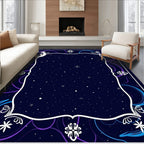 Celestial Night Sky Moon Swirl Rug