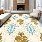 Gilded Aqua Ornamental Scroll Rug