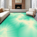 Electric Teal Lightning Strike Rug