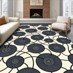 Dark Gray Circular Radiating Elements Rug