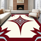 Crimson Teal Starburst Geometric Tile Rug